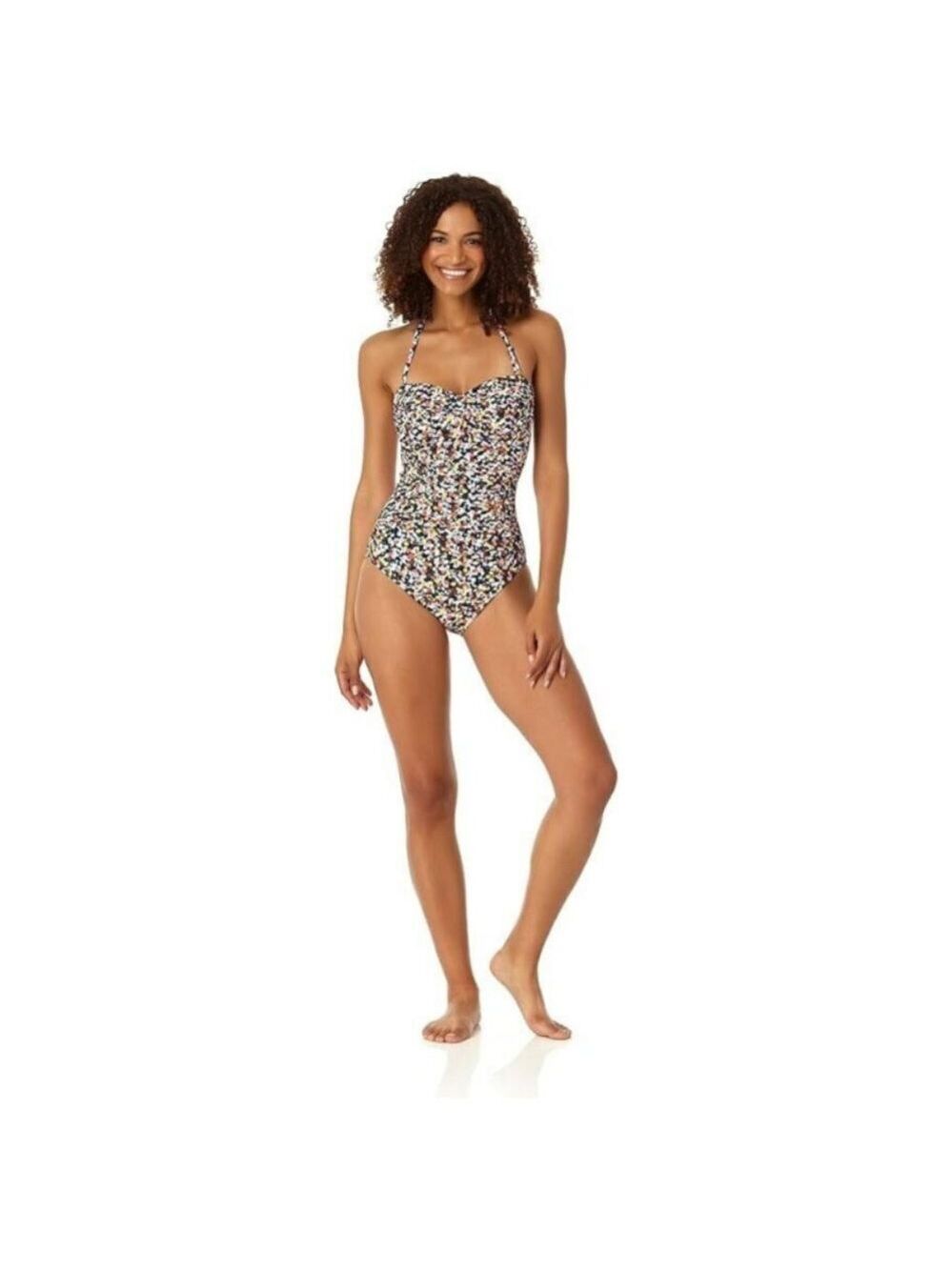 **Anne Cole** Standard Twist Front Shirred One Piece Swimsuit 14 Confetti